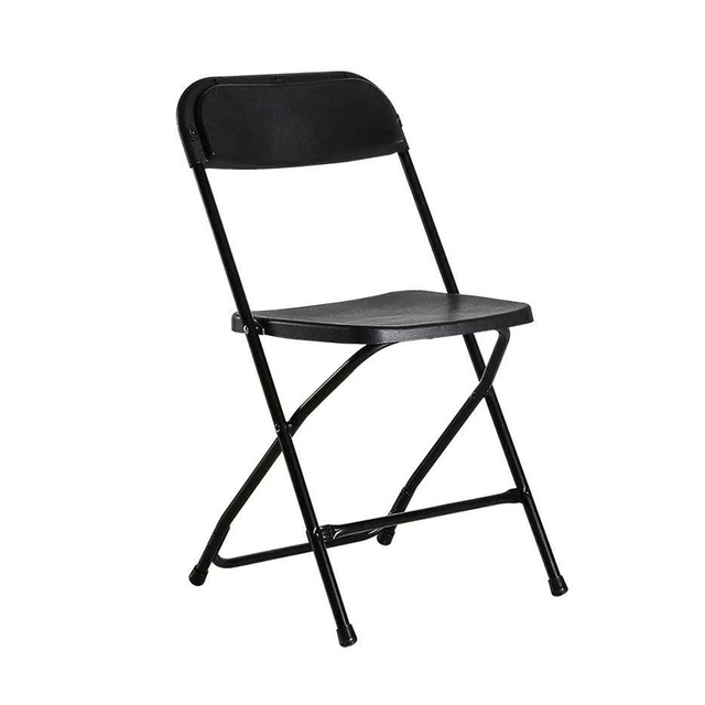 Chaise modulaire pliante en acier noire empilable commerciale en gros pour événements de fête de mariage en métal