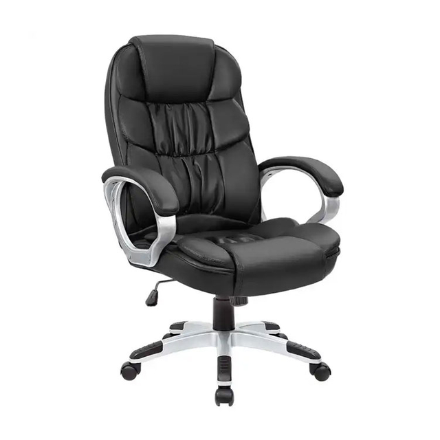 Chaise ergonomique en cuir PU à dossier haut, chaise d'ordinateur