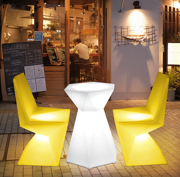 Table et chaise de bar portables à LED lumineuses, 16 couleurs changeantes, comptoir de bar pour discothèque, événement, fête de mariage