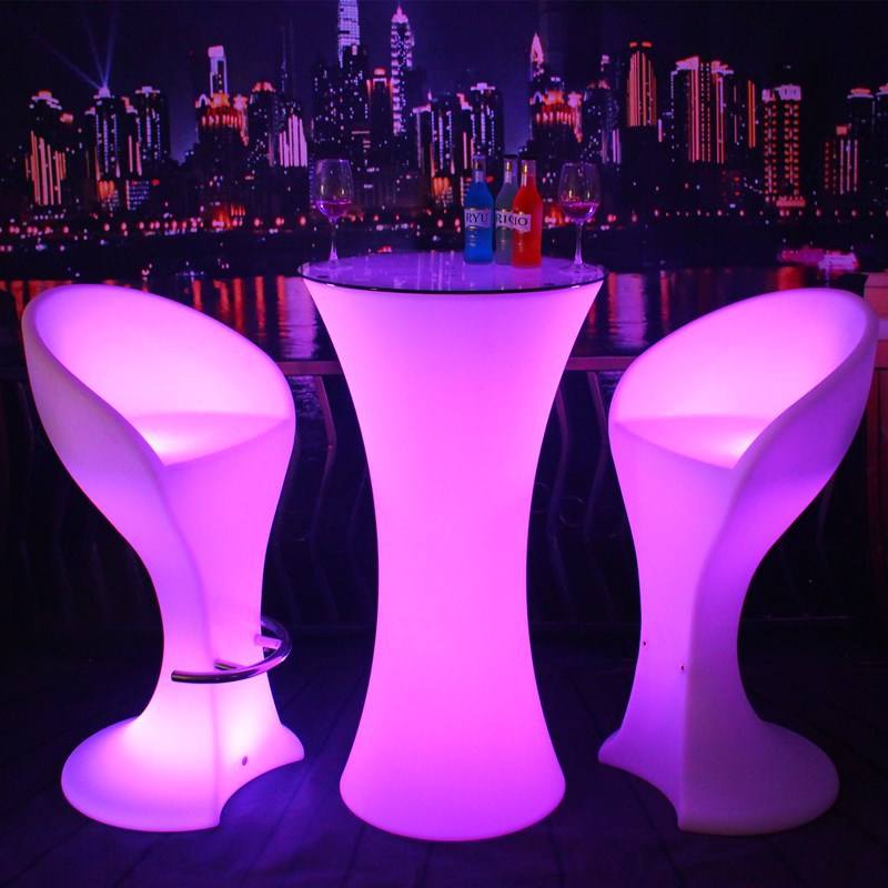 Table à LED carrée moderne éclairage Bar meubles discothèque Tables et chaises boîte de nuit drôle éclairage LED table de barre