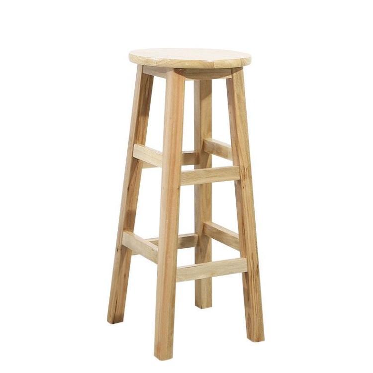 Tabouret de bar en bois massif, hauteur de comptoir, siège de chaise rond pour comptoir de cuisine