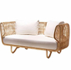 Ensemble de canapé de cour moderne et luxueux, style nordique, chaise longue d'extérieur en rotin, housse en tissu imperméable pour canapé, meubles commerciaux