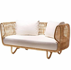 Ensemble de canapé de cour moderne et luxueux, style nordique, chaise longue d'extérieur en rotin, housse en tissu imperméable pour canapé, meubles commerciaux