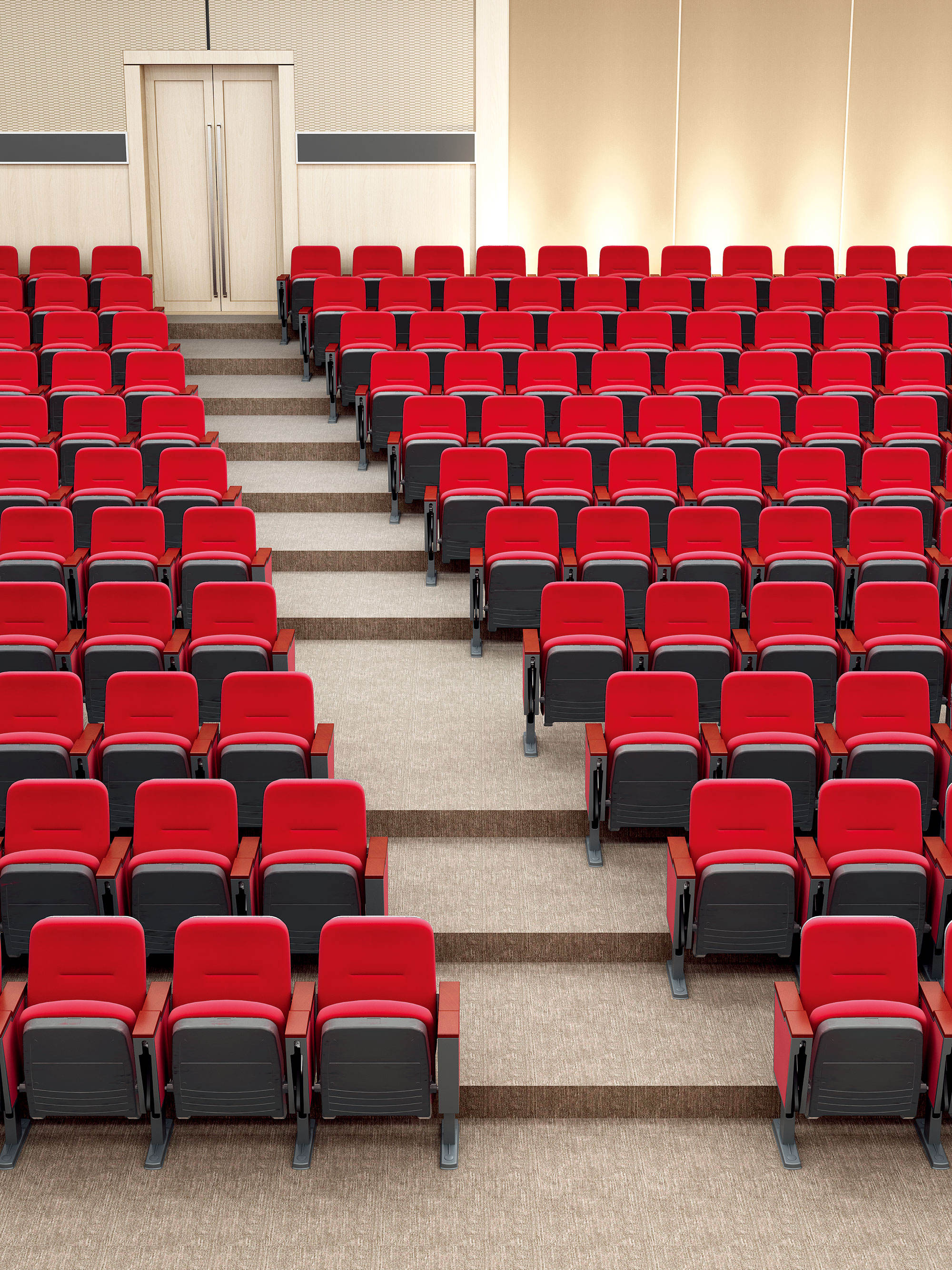 Chaise de luxe en cuir de haute qualité, durable et confortable, pour église, auditorium, cinéma, empilable