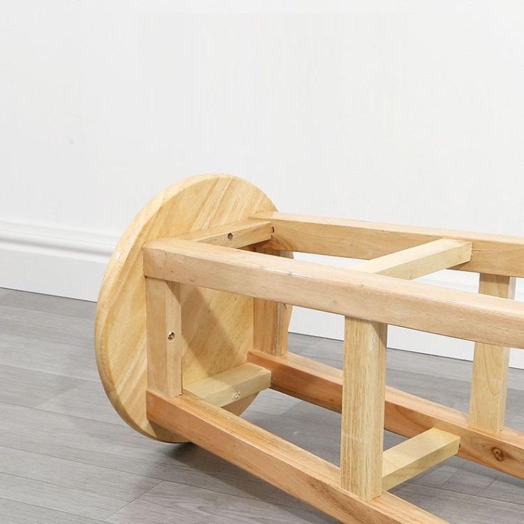 Tabouret de bar en bois massif, hauteur de comptoir, siège de chaise rond pour comptoir de cuisine