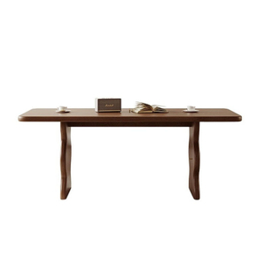 Table à manger de Style rétro français, ensemble de chaises rectangulaires en bois massif, Table à manger commerciale