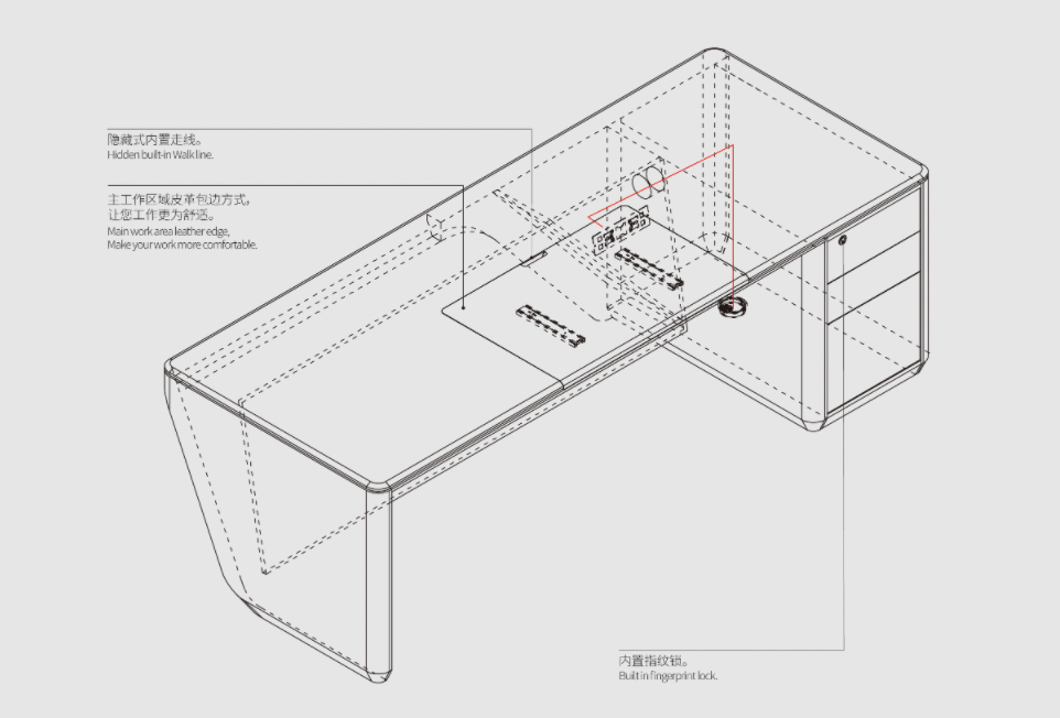 Bureau de gestion de salle de PDG en bois en forme de L, haute technologie moderne, personnalisé, luxe, exécutif