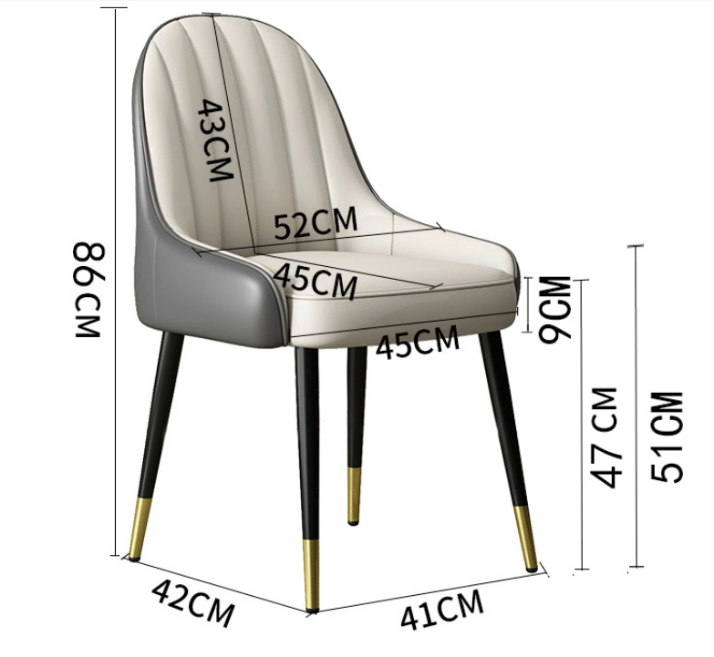 Chaises de cuisine à cadre métallique d'hôtel, pieds en métal, cuir pu noir, chaise de salle à manger rembourrée pour res