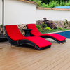 Chaise de plage en osier, balcon, salon d'extérieur, Patio, perméable à l'eau, imperméable, Protection solaire, chaise de plage en rotin PE