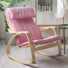 Chaise à bascule extérieure pour porche de patio extérieur, chaise à bascule en bois avec coussin pour jardin de porche de chambre à coucher