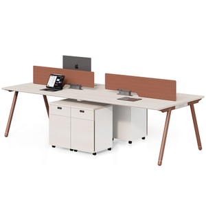 Cloison de bureau moderne en forme de L en aluminium, Table en bois, permettant de gagner de l'espace, mobilier de bureau, bureau et poste de travail