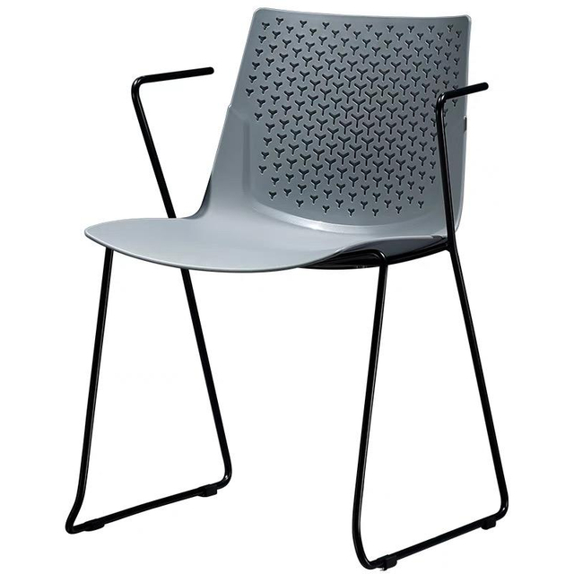 Chaise de formation à cadre en métal noir, siège en PP, nouveaux Styles, pour bureau et école, chaise de conférence moderne, chaise empilable pour salle de réunion