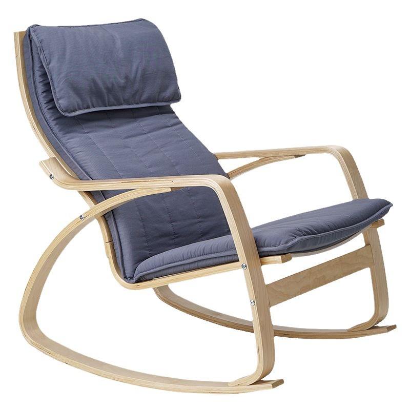 Chaise à bascule extérieure pour porche de patio extérieur, chaise à bascule en bois avec coussin pour jardin de porche de chambre à coucher