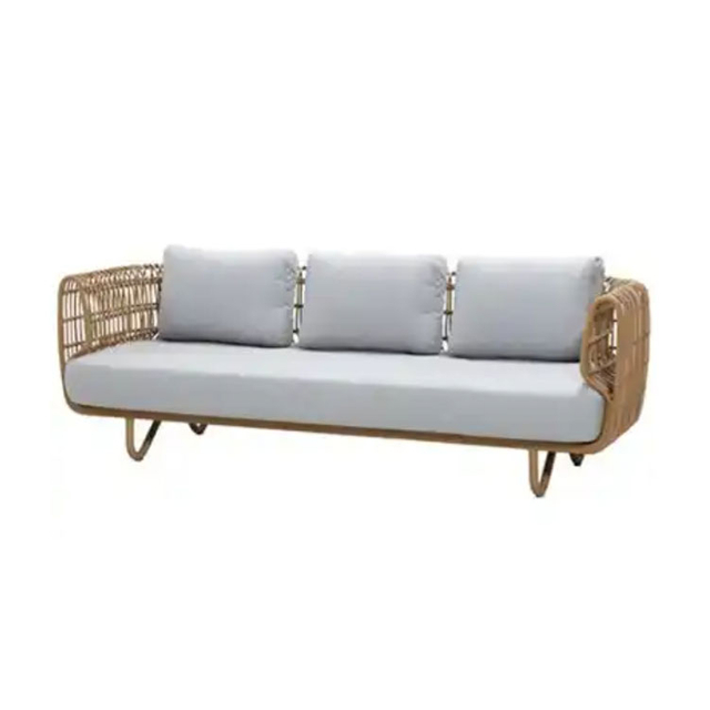 Ensemble de canapé de cour, chaise longue d'extérieur en rotin, housse en tissu imperméable pour canapé, meubles commerciaux