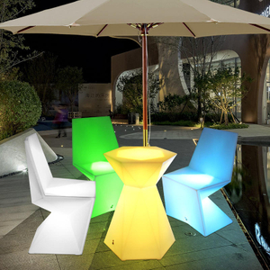 Table et chaise de bar portables à LED lumineuses, 16 couleurs changeantes, comptoir de bar pour discothèque, événement, fête de mariage