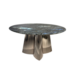 Vente en gros Jade luxe créatif en acier inoxydable jambe Table à manger meubles de salle à manger Table en marbre Table à dîner mesasJade s