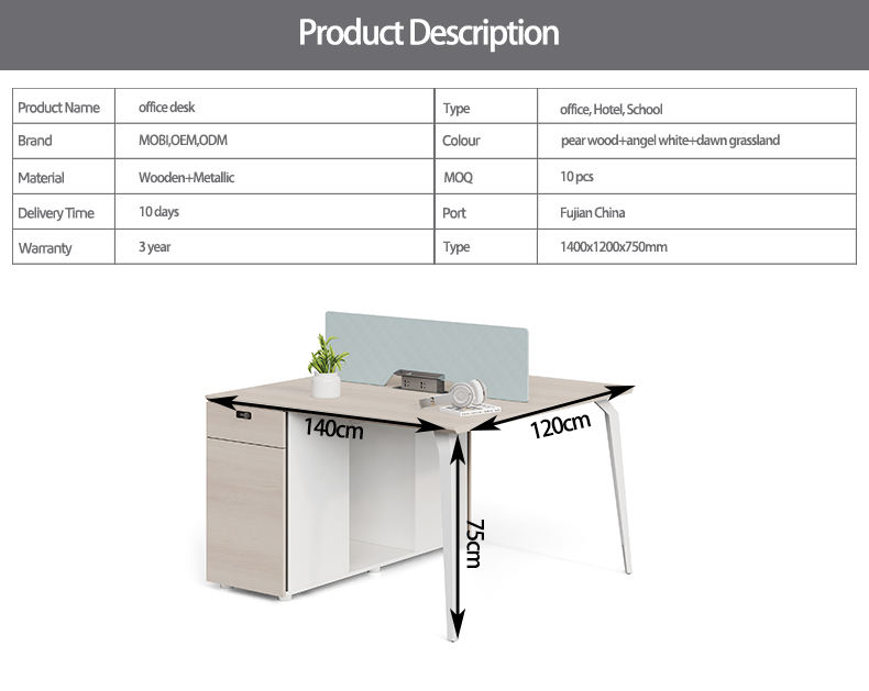 Mobilier de bureau modulaire pour poste de travail commercial, bureau de direction moderne