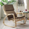 Chaise à bascule extérieure pour porche de patio extérieur, chaise à bascule en bois avec coussin pour jardin de porche de chambre à coucher