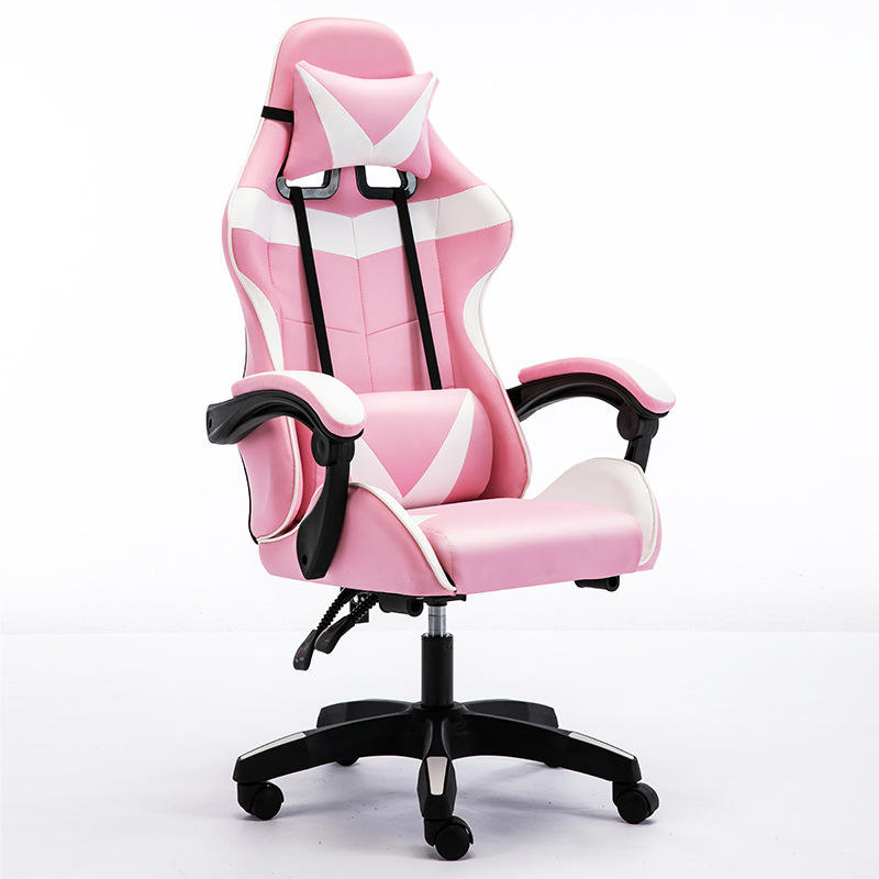 Chaise de jeu r chaise d'ordinateur à dossier haut chaise de travail ergonomique pivotante réglable avec appui-tête et soutien lombaire